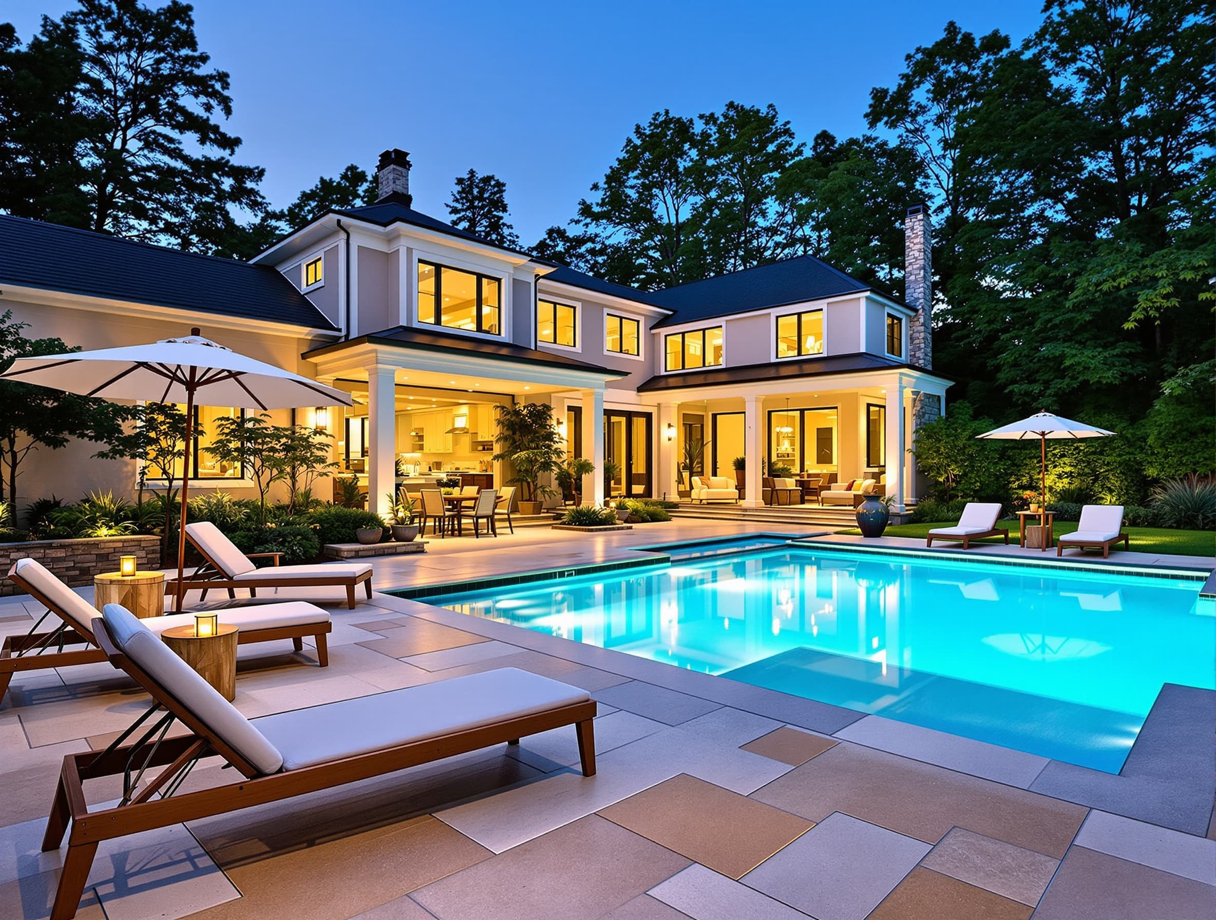 Travertine Pool Deck — Garden City, NY